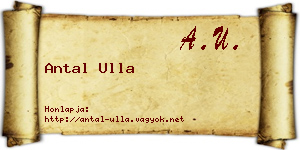 Antal Ulla névjegykártya